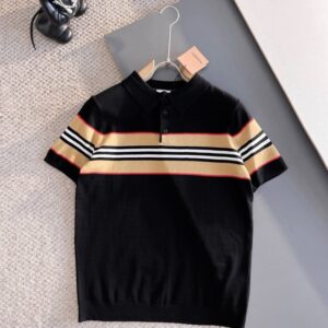 버버리 2025S/S 단가라 포인트 쿨니트 카라 티셔츠