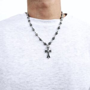 크롬하츠 볼크로스 체인 목걸이 실버