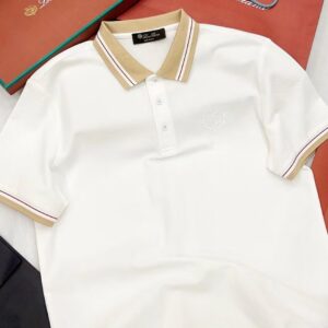 로로피아나-Loro Piana 남성 롤넥 반팔 폴로 셔츠-12364