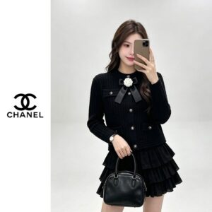 샤넬 까멜리아 브로치 가디건