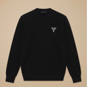 프라다 [PRADA] 슈퍼파인 울 크루넥 스웨터 블랙