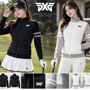 PXG 여성 니트 패딩 집업