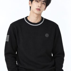 어메이징크리 [AMAZINGCRE] 남성 크루넥 와플 로고 스웨터