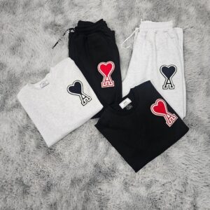 아미 빅하트 기모 맨투맨+와이드 팬츠 세트