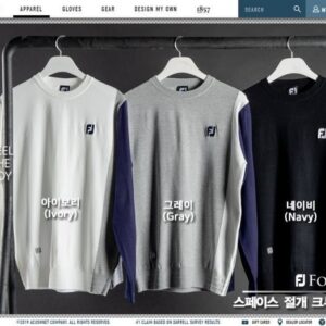 풋조이 스페이스 절개 크루넥 니트