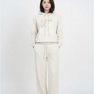 로에베 [LOEWE] 아나그램 엔브로이더리 후드 스웨트셔츠 & 와이드 팬츠 세트